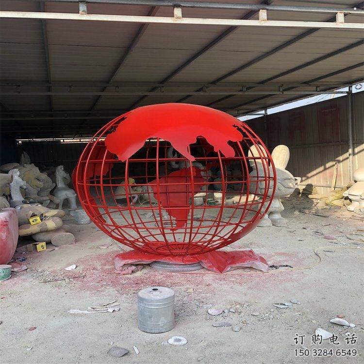 地球儀雕塑制造商，城區(qū)小品，烤漆地球儀雕塑制作廠家