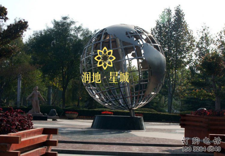 地球儀雕塑承接，景區(qū)案例，現(xiàn)代地球儀雕塑承接