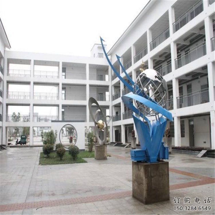 地球儀雕塑承接，校園雕塑，現(xiàn)代地球儀雕塑定制