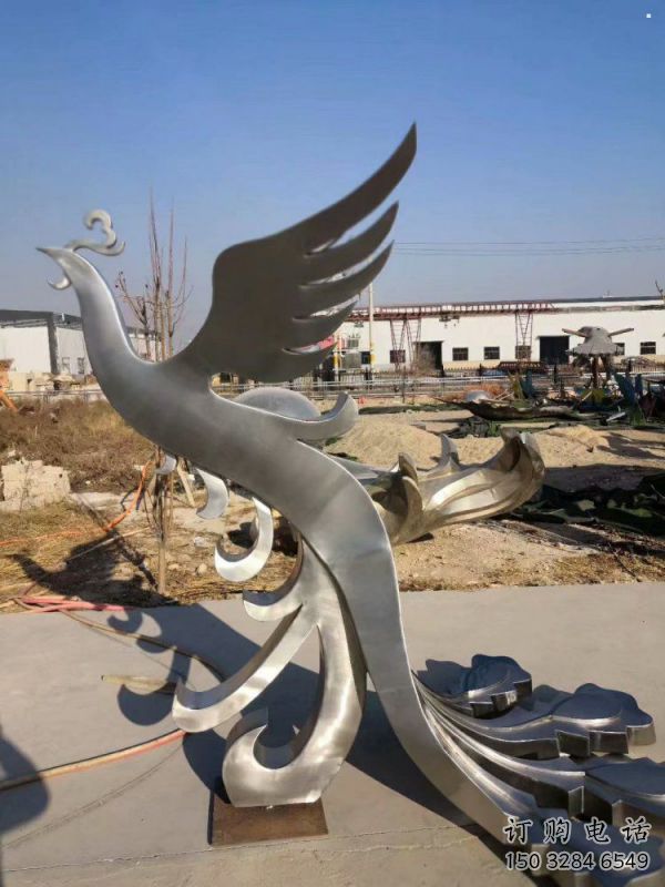 鳳凰雕塑精選，街頭藝術(shù)，公園不銹鋼鳳凰雕塑廠家