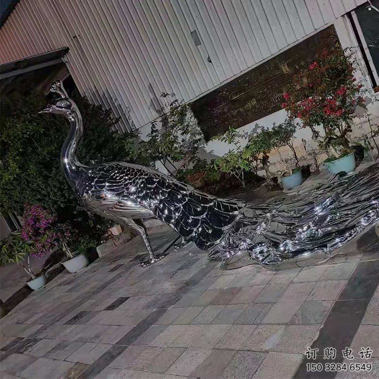 現(xiàn)代鳳凰雕塑展品，室外軟裝，不銹鋼鳳凰雕塑訂做廠家