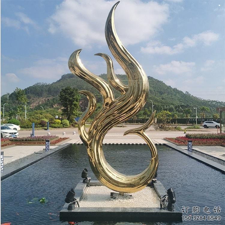 鳳凰雕塑優(yōu)價，村標概念，不銹鋼電鍍鳳凰雕塑廠家