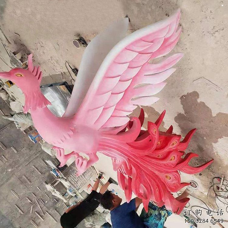 雕塑鳳凰景觀廠家，美陳雕塑，玻璃鋼鳳凰雕塑廠家