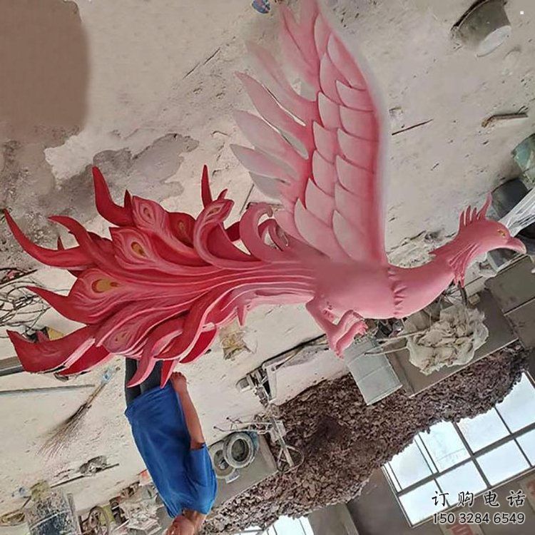 鳳凰雕塑廠家，廣場系列，玻璃鋼鳳凰雕塑供需