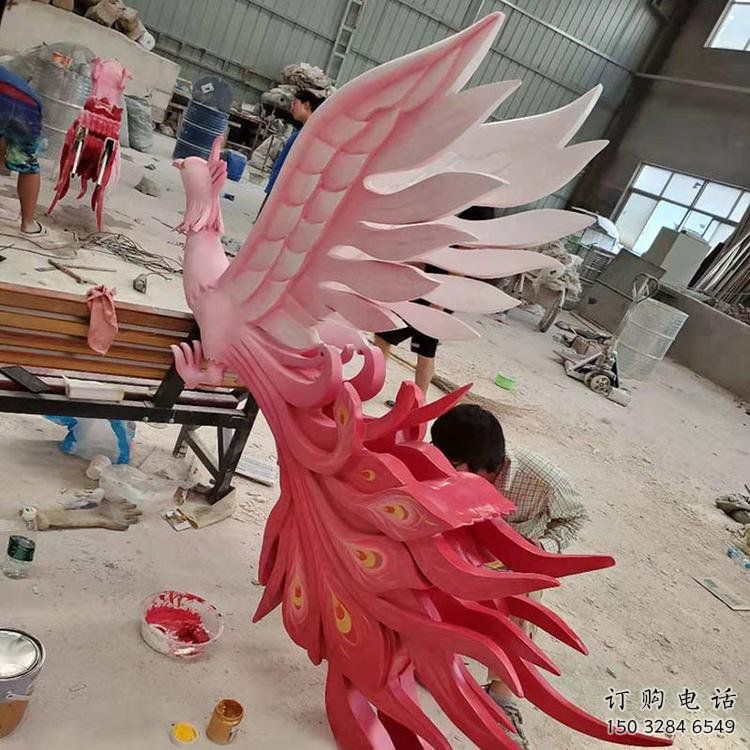 鳳凰雕塑觀賞型，廣場系列，玻璃鋼鳳凰雕塑廠家優(yōu)選