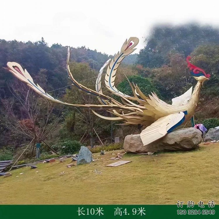 鳳凰雕塑精品，標識雕塑，發(fā)光鳳凰雕塑廠家