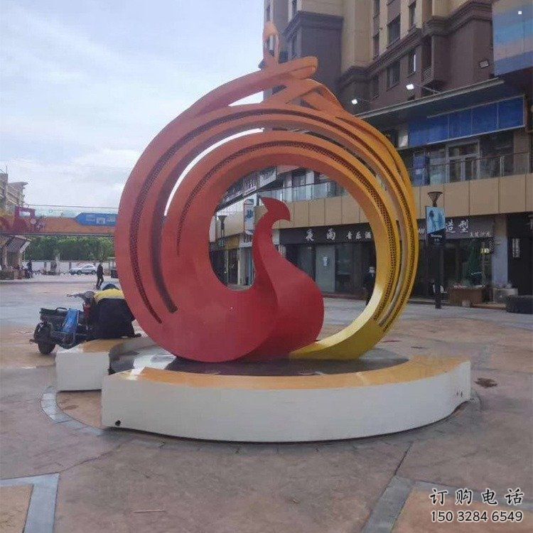 鳳凰雕塑供需，美陳雕塑，歐式圓環(huán)鳳凰雕塑廠(chǎng)家承接