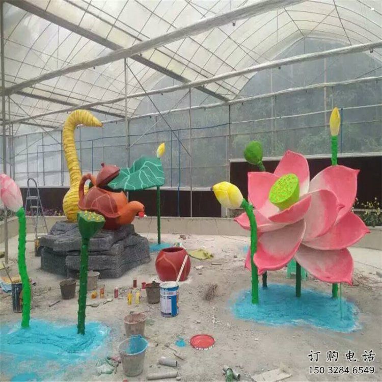 雕塑荷花景觀制造，街景小品，景觀仿真荷花雕塑優(yōu)價(jià)
