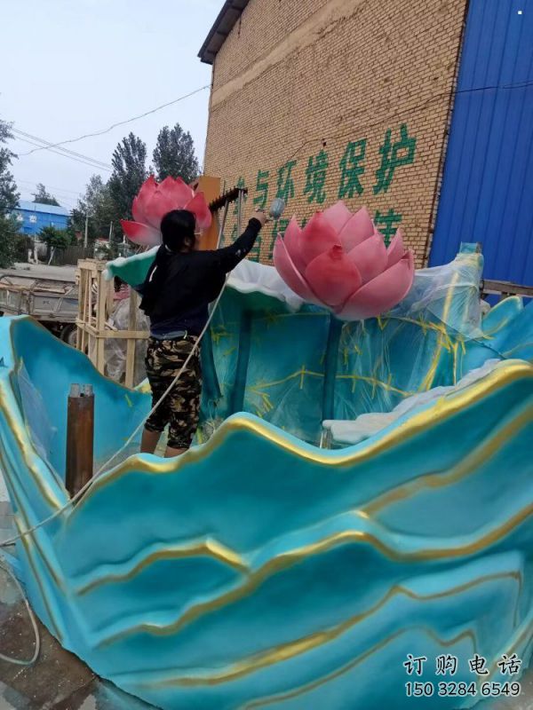 景觀荷花雕塑制造，歐式風(fēng)格，仿真荷花雕塑廠家定價(jià)