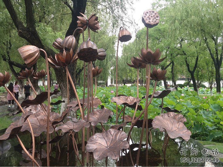 銅荷花雕塑通用，街道標(biāo)識(shí)，銅荷花雕塑廠家承接