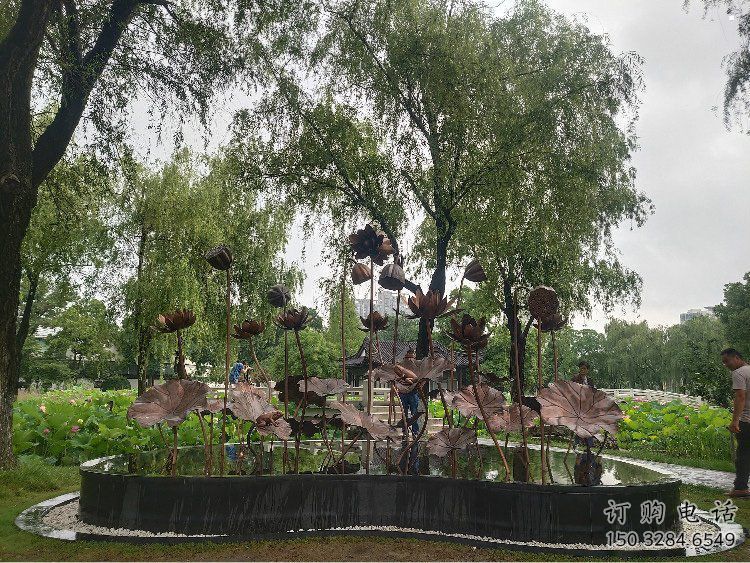 主題荷花雕塑供給，中式工藝，藝術(shù)銅荷花雕塑廠家精品