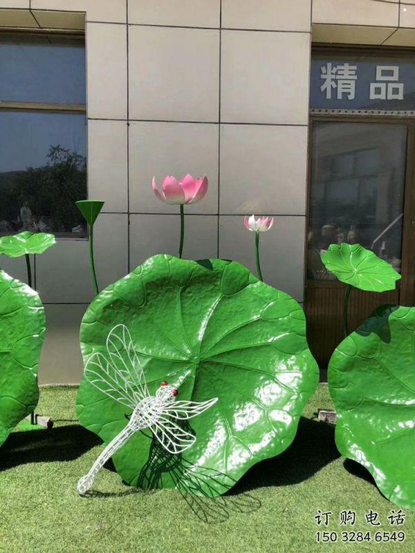 仿真荷葉雕塑廠家，植物美陳雕塑，景觀藝術建筑