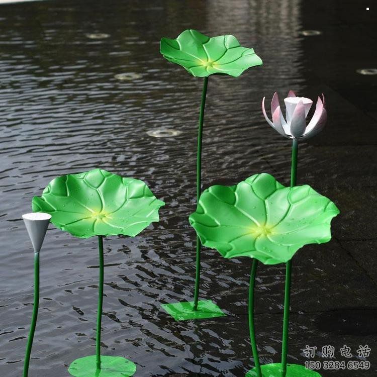 荷葉雕塑制造商，城區(qū)小品，仿真荷葉雕塑制作廠家