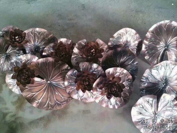 大型荷葉雕塑制作，花園小品，不銹鋼荷葉雕塑提供