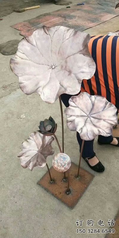 主題荷葉雕塑制作，美陳概念，銅荷葉雕塑生產(chǎn)廠(chǎng)家