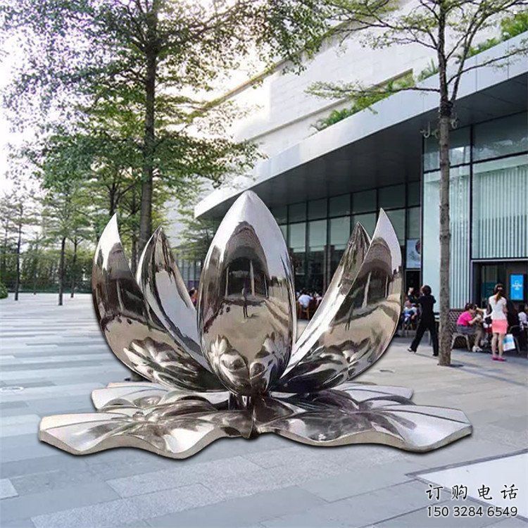 蓮花雕塑定做，標識雕塑，鏡面蓮花雕塑選定