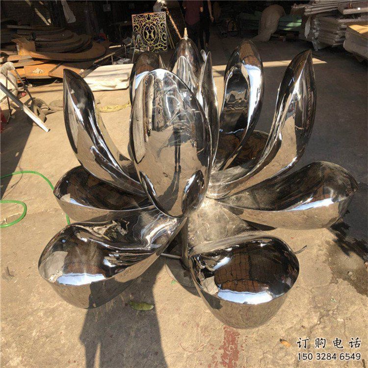 蓮花雕塑制作廠家，公園小品，鏡面蓮花雕塑優(yōu)選