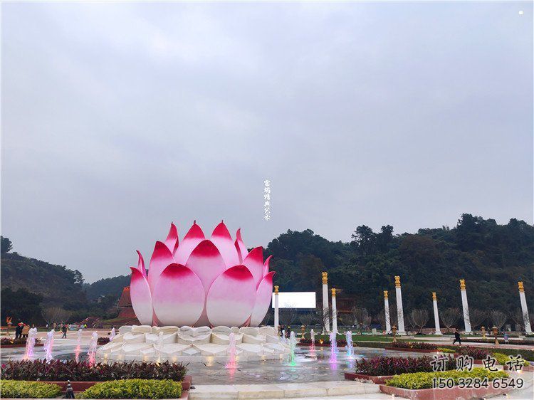 金屬蓮花雕塑制作廠家，鍛造工藝，水景蓮花噴泉雕塑選用