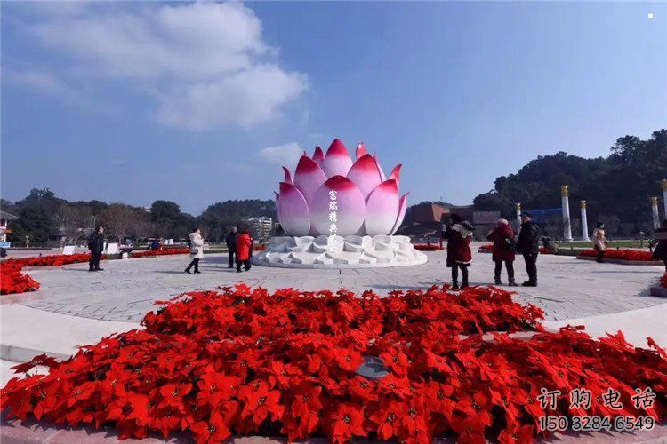 烤漆蓮花雕塑廠家，小區(qū)雕塑，不銹鋼蓮花噴泉雕塑優(yōu)價(jià)