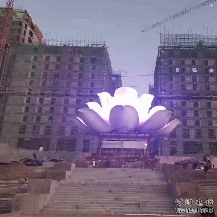 鏤空蓮花雕塑專供，鍛造工藝，燈光蓮花雕塑生產(chǎn)廠家