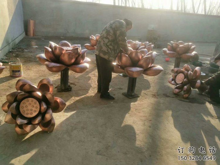 水蓮花銅雕塑承接，美陳雕塑，景觀水蓮花銅雕塑優(yōu)價
