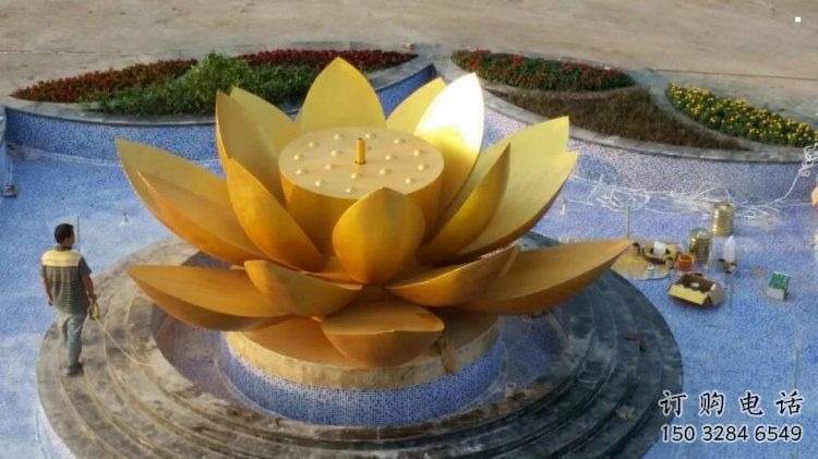 銅蓮花雕塑生產(chǎn)商，小區(qū)雕塑，銅蓮花雕塑制作廠家