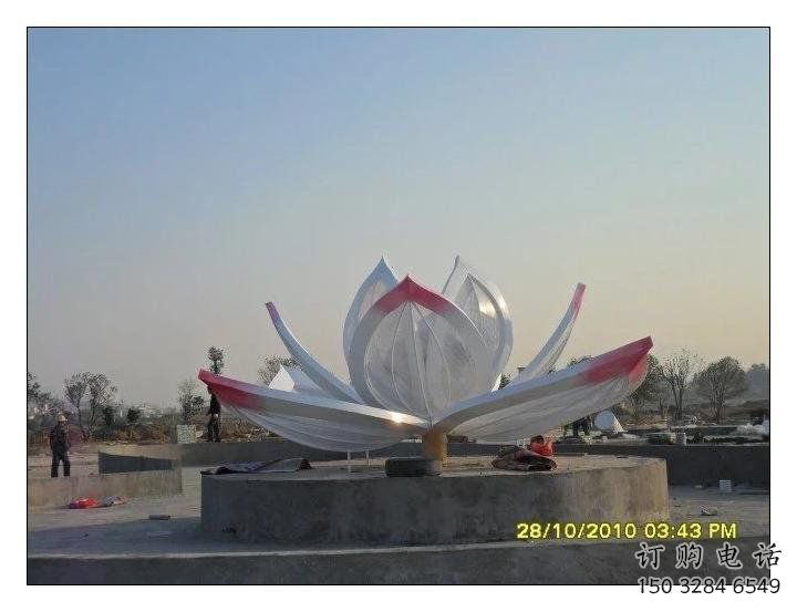 臥蓮雕塑訂做，彩鋼制作，不銹鋼臥蓮雕塑訂做廠家