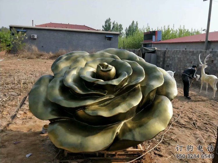 玫瑰花雕塑標(biāo)準(zhǔn)，中式工藝，玻璃鋼玫瑰花雕塑精選