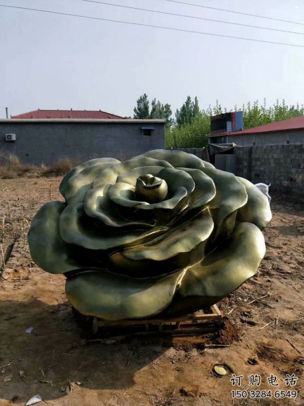 玫瑰花雕塑定做，廣場(chǎng)系列，玻璃鋼玫瑰花雕塑制作廠(chǎng)家