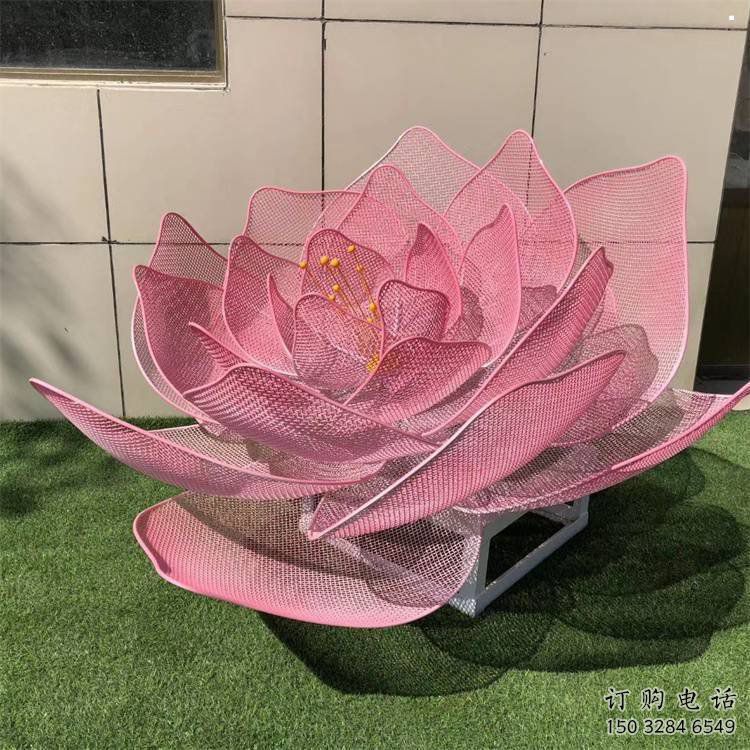玫瑰花雕塑廠家，鋼管組合，烤漆鏤空玫瑰花雕塑定做