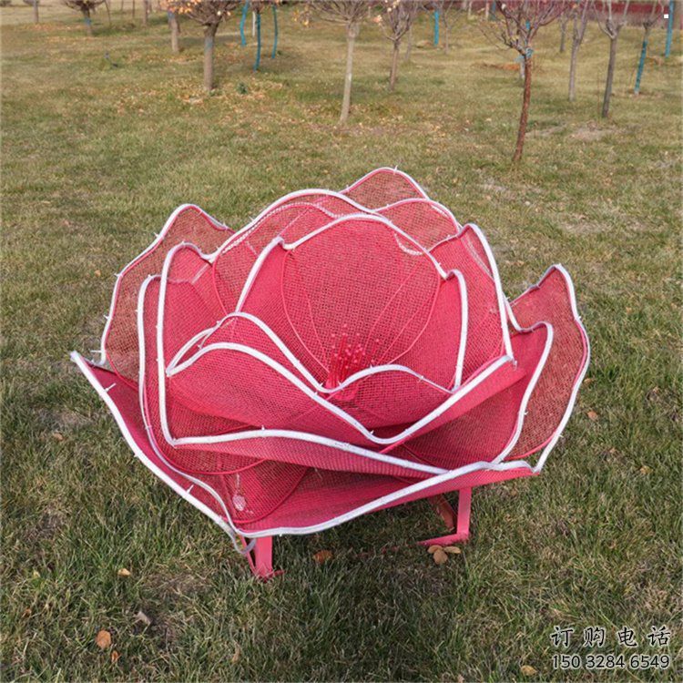 玫瑰花雕塑定做，公園雕塑，鏤空玫瑰花雕塑生產(chǎn)廠家