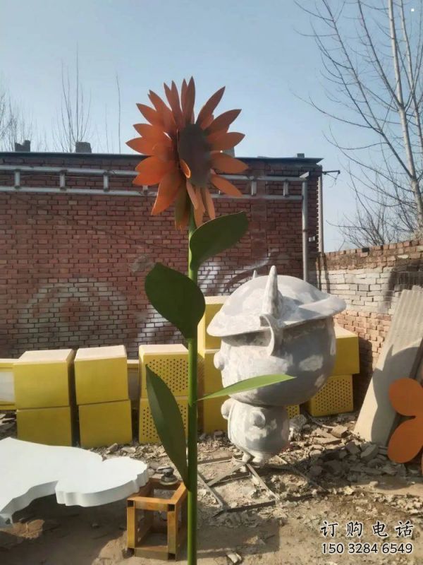太陽花雕塑工程，美陳雕塑，玻璃鋼太陽花雕塑廠家