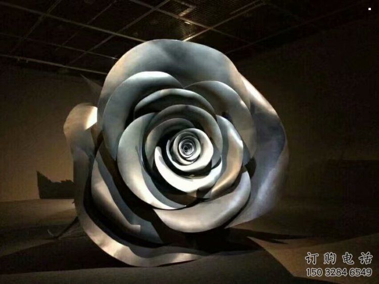 月季花雕塑優(yōu)選，白鋼構(gòu)件，景觀不銹鋼月季花雕塑工程
