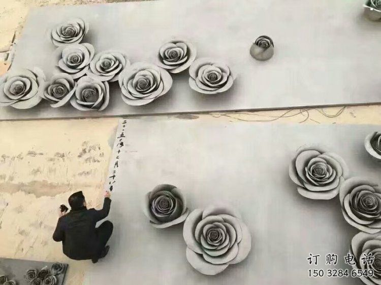 制造月季花雕塑精選，室外雕塑，不銹鋼月季花雕塑制作廠家