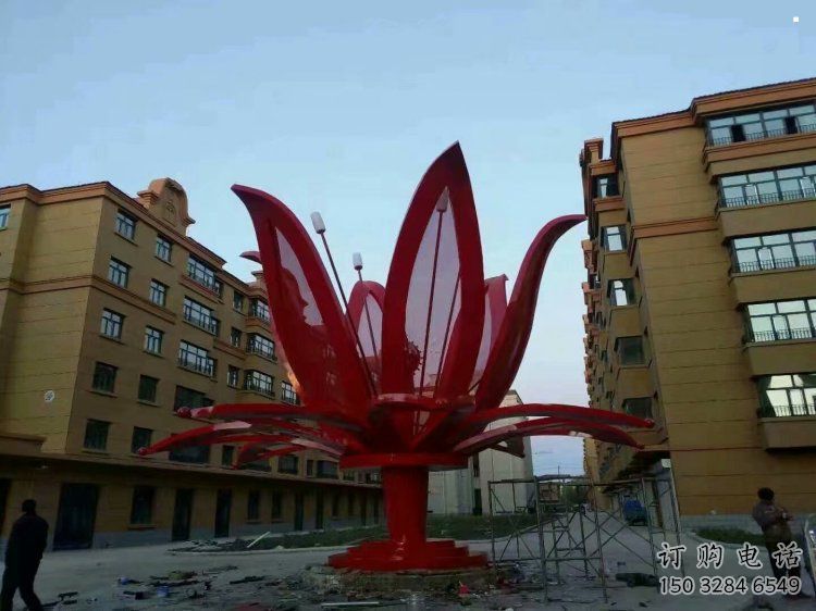 燈光花朵雕塑廠家，標(biāo)識雕塑，展示燈光茶花雕塑優(yōu)選