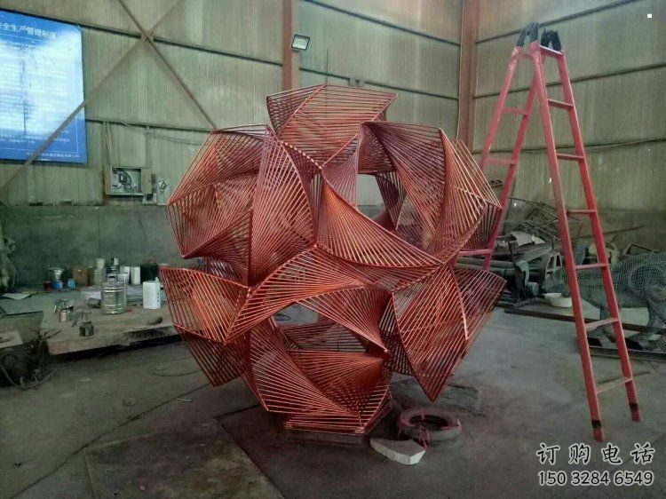戶外花球擺放通用，陸地擺件，不銹鋼花球雕塑制作廠家