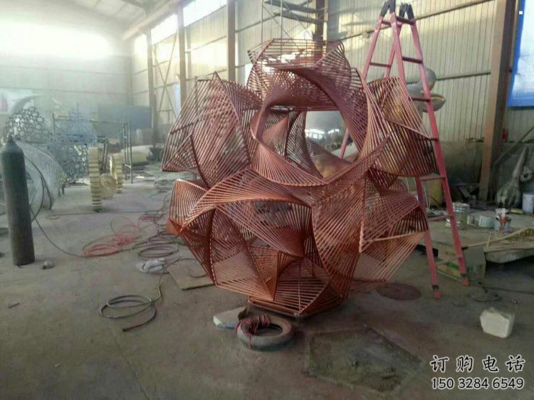 花球雕塑生產(chǎn)，景觀雕塑，不銹鋼花球雕塑定制