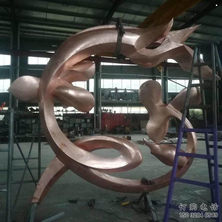 蘭花雕塑供應(yīng)，花園小品，不銹鋼蘭花花朵雕塑展品