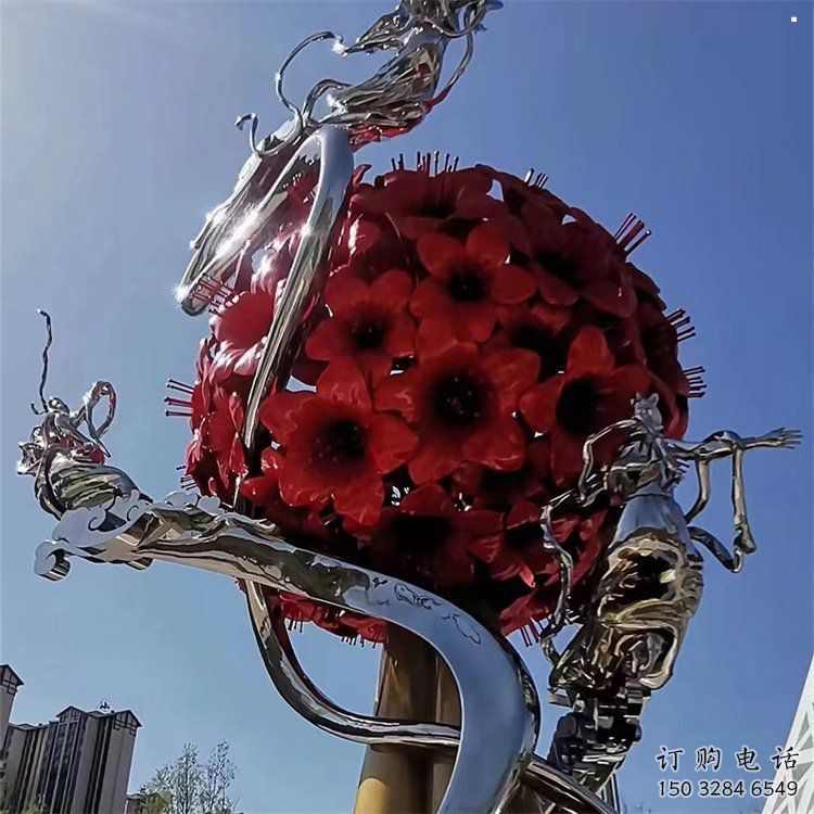 玫瑰花朵雕塑通用，美陳雕塑，景觀玫瑰花朵雕塑展品