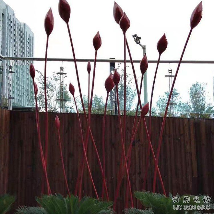 花朵雕塑服務(wù)商，街景小品，環(huán)境郁金香花朵雕塑訂做