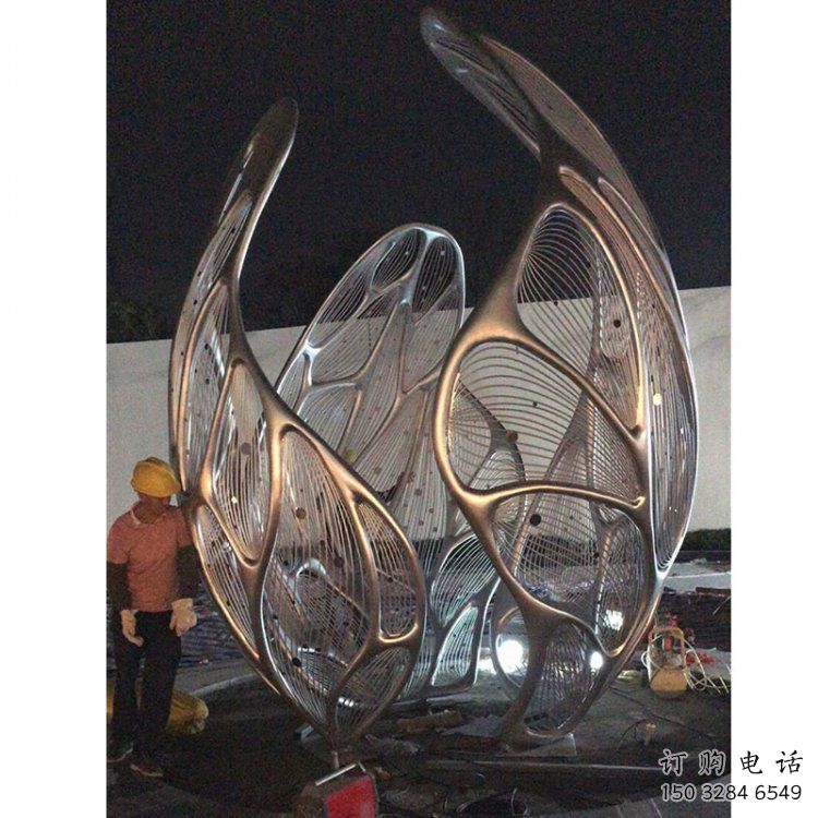 花朵雕塑精選，美陳雕塑，鏤空郁金香花朵雕塑訂做
