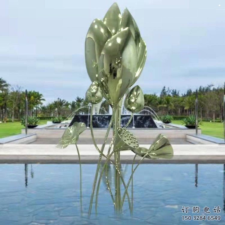 花朵雕塑指用，白鋼構(gòu)件，郁金香花朵雕塑廠家提供
