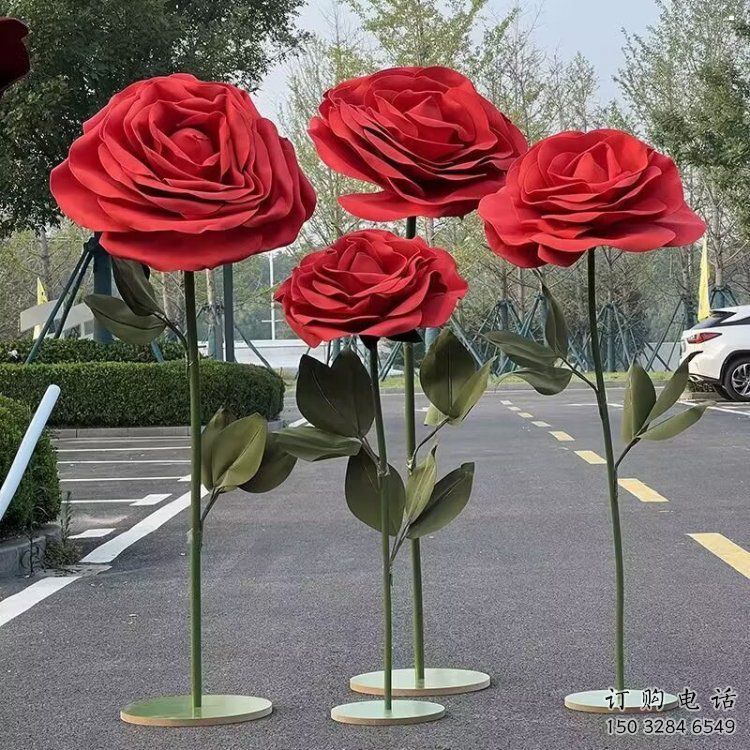 花朵月季雕塑供求，村標(biāo)概念，景觀月季花朵雕塑通用