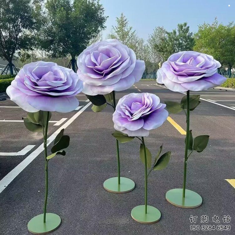花朵月季雕塑定制廠家，街頭雕塑，月季花朵雕塑制作廠家