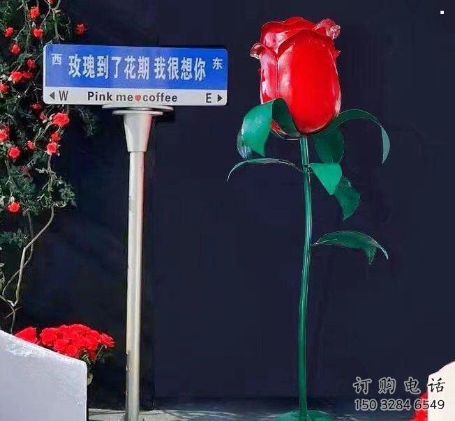 花朵月季雕塑精選，廣場系列，軟裝月季花朵雕塑廠家