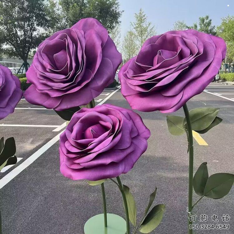 花朵月季雕塑造型點(diǎn)擊，中式工藝，月季花朵雕塑供給