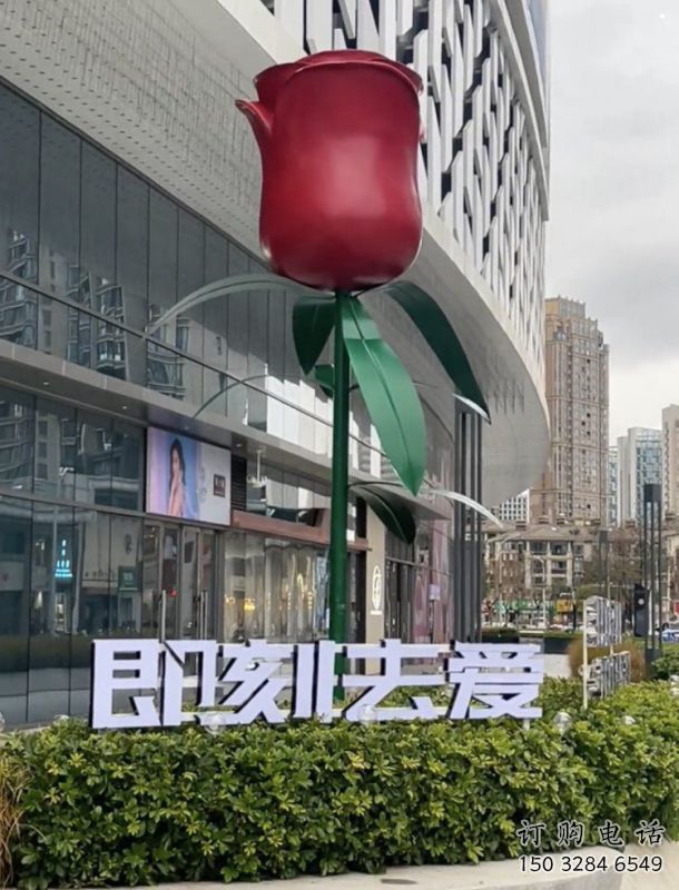 花朵月季雕塑制作常用，街道標(biāo)識(shí)，月季花朵雕塑制造商