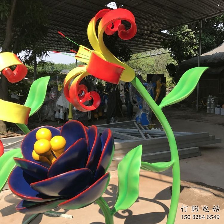 蘭花雕塑制造商，小區(qū)擺件，不銹鋼蘭花雕塑提供廠家
