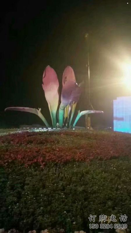 彩繪蘭花雕塑 彩繪蘭花雕塑