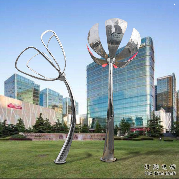 百合花雕塑通用，街景小品，不銹鋼百合花雕塑制造廠家
